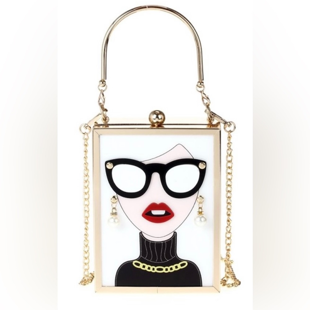 Ladyyyy Box shaped hard cover handbag